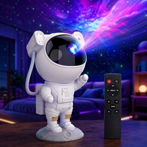 The Bright Storey Astronaut Galaxy Projector Night Light for Bedroom | Star & Nebula Projector with Remote Control & Timer | Space Lamp for Kids Room, Gaming Setup, Home Decor & Gifts