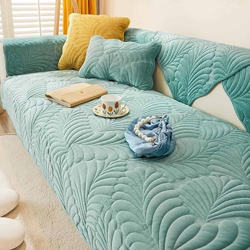 MTHGH Sofabezug rutschfeste Sofadecke,sofaschutz1 2 3 4-Seater L Shape Sofaschoner,Hund Katze Überwurf Hundedecke Ecksofa Sofa Schutzdecke Sofaschutz Hund Kratzschutz Katze (green2, 90x180cm)