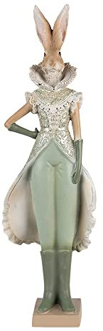 Clayre & Eef Figur Kaninchen 14x10x44 cm Grün Polyresin Wohnaccessoires