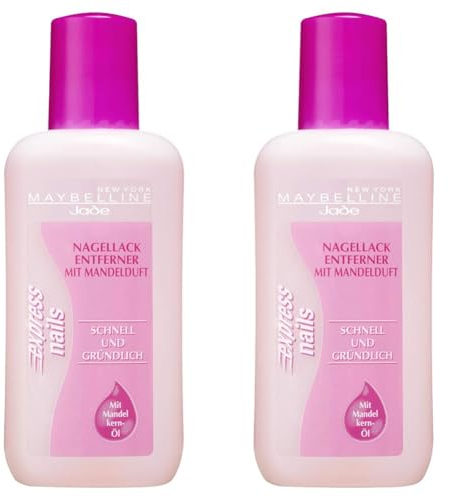 Maybelline Jade Nagellackentferner mit Aceton, Pflegend, Express Nails, 125 ml (Packung mit 2)