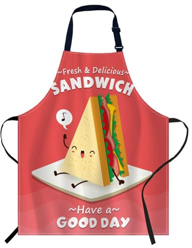 oFloral Damen Herren Schürze für Zuhause Küche 002, Vintage-Sandwich-Poster, 27 X 31 Inch
