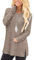 Jescakoo Damen Pullover Herbst Rundhals Langarmshirt Leichtes Oversize Sweatshirt Elegant Winter Strickpullover Kaffee XL