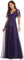 Ever-Pretty Abiti da Ballo Linea ad A Scollo a V per Cerimonia Sera Damigella Lungo con Paillettes Donna Viola Scuro 46