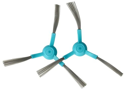 vhbw 2x Seitenbürste kompatibel mit Proscenic M6 Pro Saugroboter | Reinigungsbürsten Set, schwarz / hellblau