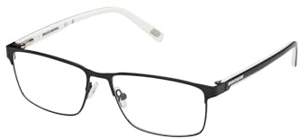 Skechers Brille mit Sehstärke für Herren optional mit Sonnenbrillentönung oder Blaulichtfilter, Rechteckig, gefertigt aus Kunststoff, Modell: SE3387 (inklusive Brillenetui)