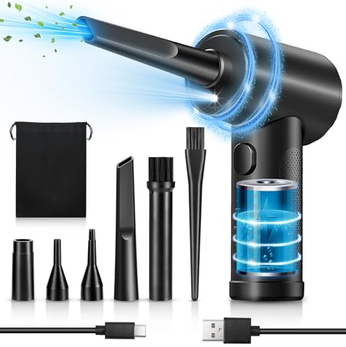 Elettrico Rimuovi Polvere Aria Compressa, 3 Velocità 1100000 Giri/Min Aria Compressa PC Con luce LED, 7600mah Batteria Soffiatore di polvere per Computer, Laptop, Auto, Apparecchiature da Ufficio