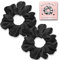Seide Haargummi - Seiden Haargummis aus 100% Maulbeerseide, Silk Scrunchie, Silk Hair Ties aus Mulberry Silk, Haarband aus Seide zum Schlafen, Scrunchies für Haare ohne Haarbruch, 2er-Pack (Schwarz)