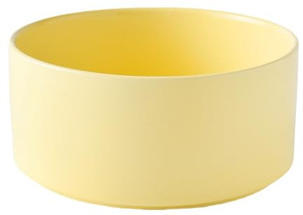 Welloyed 6'' Ceramic Dog Bowl - 30Oz Classic Dog Food Bowl Water Bowl for Small and Medium Breed Dog, Heavy Duty Non-Slip Dog Dish Dog Feeder, Food Grade Pet Bowl, Dishwasher & Microwave Safe, Yellow