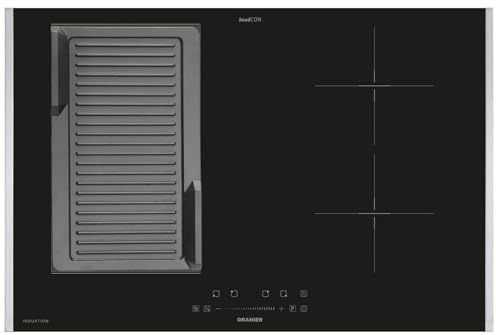 Oranier FlexX-Induktion KXI480 - Induktionskochfeld 80 cm mit Maxi- und Brückenfunktion & gerillte Grillplatte & Edelstahl Seitenleisten