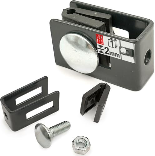 Support universel de clôture - Raccord mural 4 mm - 5 mm - Entre les poteaux - Montage complet en graphite