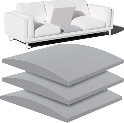 Foamagic Couch Cushion Support, Sofa Cushion Support for Sagging Couch Seat, 20x20x2in, Couch Replacement Insert, High Density Foam Furniture Seat Sagging Repair, Trapezoid 40D, Grey Set of 3