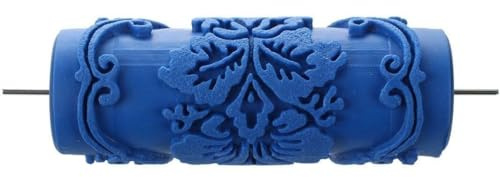 WUSHADEHANS Farbroller, Farbroller mit dekorativen Motiven for Maschinenmotive, Blumen/Blau, 15 cm Pinsel