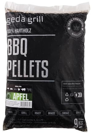 GEDA Grill 100% Hartholz Pellets, Grillpellets BBQ Pellets für Pelletsmoker, Pizzaofen, Räucherofen (Apfel)
