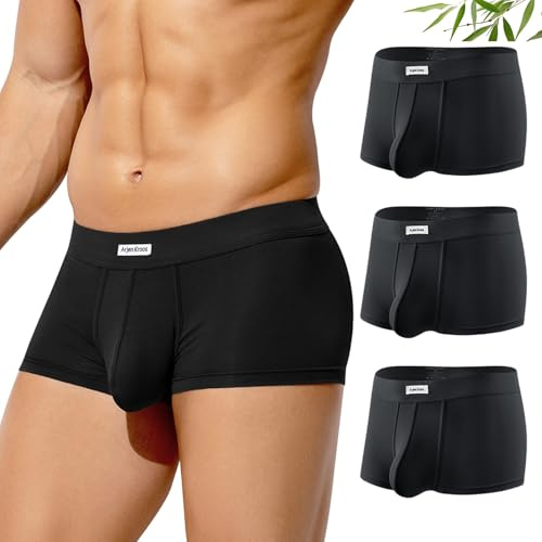Arjen Kroos Boxer Bambou Homme Lot de 3 Calecon Homme sans Étiquette, Respirant, Doux et Extensible