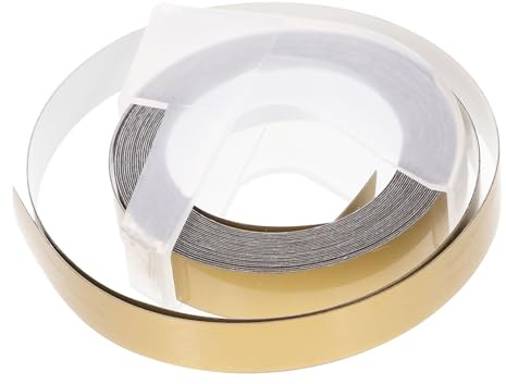 HEALSOPTHY Multi Use Embossed Label Maker Tape Gold Manual Labeling for Household Office Storage Price Tags and Plant Stickers Portable Adhesive