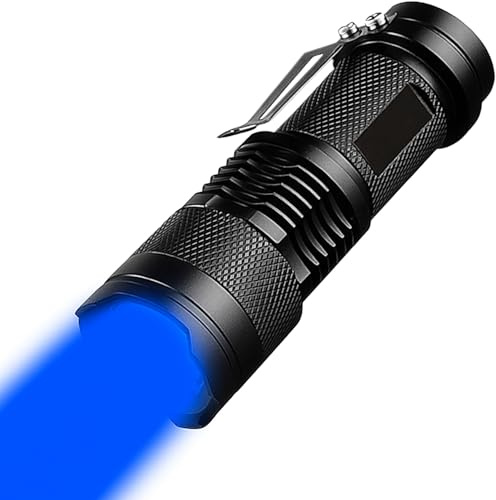 POCKETMAN Hohe Leistung 3-Mode rotes blaues grünes LED Taschenlampe, variable Brennweite mit Clip, Taschenlampe für Astronomie, Luftfahrt und Nachtbeobachtung (Blau)