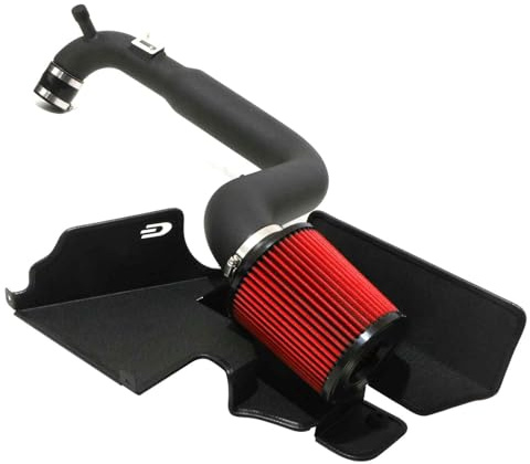 Direnza Air Induction Kit Compatible with VW Golf MK5 GTI 2.0 TFSI 2004-09 | 3 Aluminium Alloy Pipework Cotton Filter Black Heat Shield