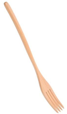 DECHOUS Ergonomic Wooden Salad Fork Long Handle Multipurpose Wood Fork for Cooking Mixing Serving Lightweight Kitchen Utensils for Home Restaurant Use