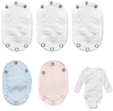 Ji liangli Estensore per Body Neonato da 5 Pezzi,Prolunga e Allunga Body per Bambini,con Bottoni a Pressione e Lunghezza Regolabile,Romper e Body con Pannolino Regolabile,Riutilizzabile