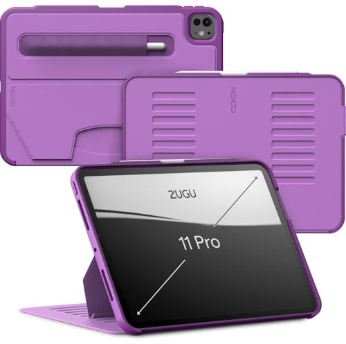 ZUGU CASE Cover per iPad Pro 11 pollici M4/M5 2024/2025 [Nova] | Custodia Protettiva Sottile - Supporto Magnetico Regolabile 8 Angoli - Porta Pencil con Ricarica Wireless - Auto Sleep/Wake