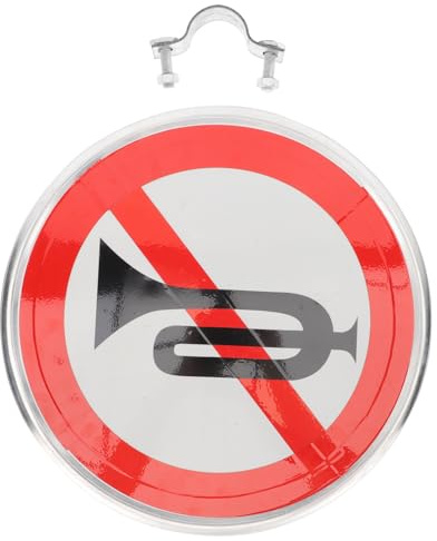 SEWACC Panneau D'interdiction de Klaxonner Réfléchissant 40 Cm, Signalisation Routière Extérieure Solide, Panneau Décoratif de Jardin Résistant aux Intempéries pour Cour, Restaurant