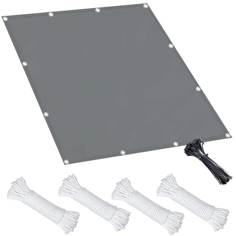 Voile d'ombrage Rectangulaire 2.4x7m, Auvent Imperméable UV Protection, Imperméable Toile Ombrage pour Jardin Terrasse Extérieur Patio Piscine Balcon, Gris