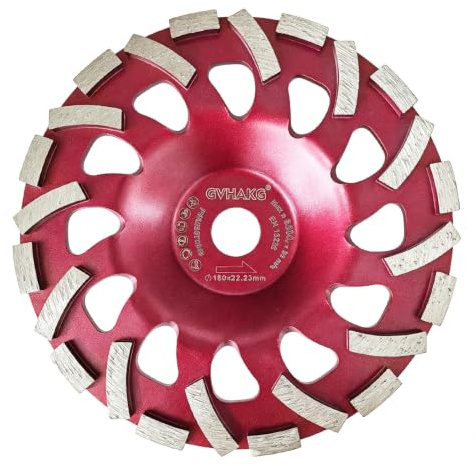GVHAKG Diamant Schleiftopf 180mm×22.23mm, Topfschleifer Extra Speed | Diamant Schleifscheibe Für Beton Stein Naturstein Fliesenkleber Granit Mauerwerk