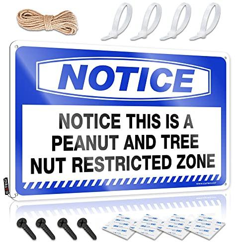 Metal Gift For Mechanic Funny Vintage Signs | Notice Notice This Is A Peanut And Tree Nut Restricted Zone Tall For Longhorn Living Room(30X40CM)