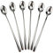 DEALIGHT Cucchiaio con manico lungo, 22,9 cm, in acciaio inox 18/10, cucchiaino ghiacciato per miscelare, mescolare cocktail, tè, caffè, frappè, bevande fredde, set di 6 (resistente)
