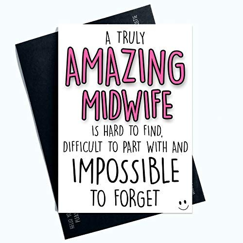 Midwife Thank You Karten Impossible To Forget Lustig Grußkarten für Sie Profanity Karten für Ihn Thank You Karte für Midwife Schwangerschaft- Geschenk Neugeborenes Komödien PC762