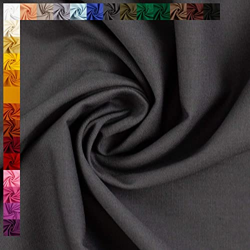 Swafing Baumwollstoff Heide, Uni-Farben, Einfarbig, 100% Baumwolle, anthrazit, Standard 100 by Oeko-TEX (50cm x 150cm)