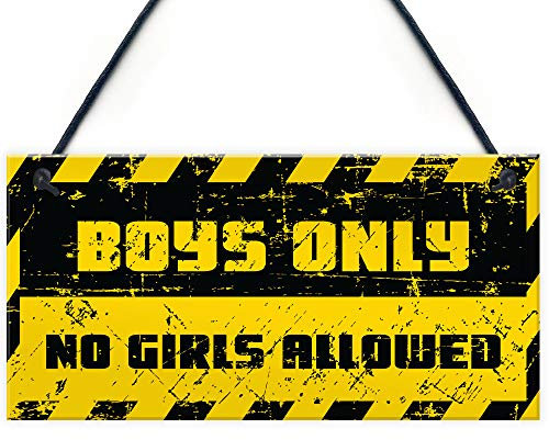 RED OCEAN Funny Boys Bedroom Door Sign NO GIRLS ALLOWED Man Cave Sign Gift For Son