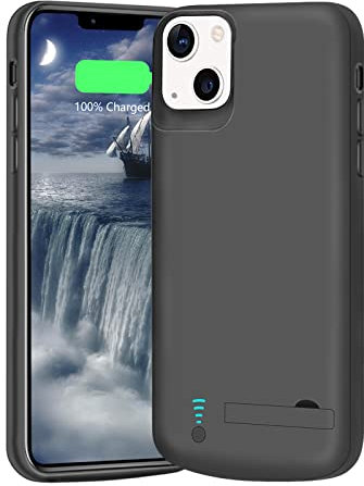 BAHOND Battery Case for iPhone 12 mini & iPhone 13 mini, 4000mAh Rechargeable Extended Battery Charging Charger Case, Add 100% Extra Juice (5.4 Inches) Black