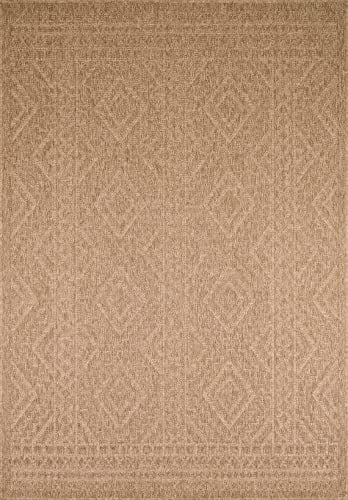 Naturteppich, natürlicher Boheme-Teppich, natürlicher Teppich, Jute, Teppich aus Jute, Teppich für Wohnzimmer, Esszimmer, Schlafzimmer, Flur, natürliche Farbe (160 x 230 cm, 8729 Beige)