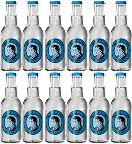 Thomas Henry Soda Water - aussergewöhnlich prickelnd (12 x 0,2 l Glas MW) 12er Set Soda Water zum Mixen deiner Longdrinks und Cocktails mit Vodka, Whiskey, Gin & Co.