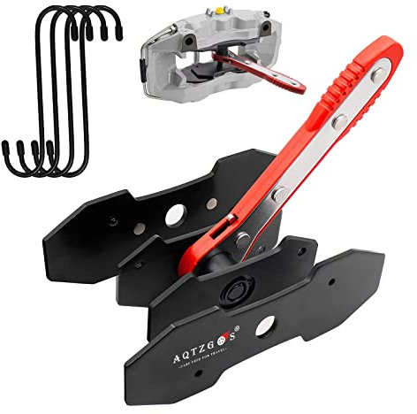 AQTZGOS Brake Caliper Press Fitting Tool Brake Caliper Compression Tool 360° Adjustable, Ratcheting Brake Caliper Piston Expander Tool with 4pcs Caliper Hook for Brake Piston Disc Brakes(Red)…