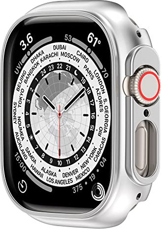 BoLuo Silicone Cover compatibile con Apple Watch Series 8 Ultra 49mm Custodia, Morbida PC Protettivo Case Skins Copertura Resistente Shell, Watch Shell per iWatch Series 8 Ultra 49mm Watch (argento)