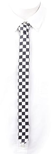 Generisch SKA CHECKERBOARD schwarz-weiß kariert Krawatte, schmal