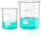 ONiLAB 1000ml/2000ml Glass Beaker Set, 3.3 Borosilicate, Low Form, Round Bottom, Type I Class A