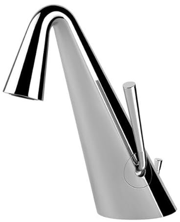 Gessi Cono Waschtisch-Einhebelmischer, mit Ablaufgarnitur 1 1/4, Ausladung 122 mm, 45002, Farbe: Weiß CN