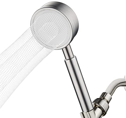 Amindz Duschkopf Regendusche,Wassersparender Duschkopf, Edelstahl Gebürstet Handbrause Hochdruck Shower Head Sparduschkopf mit Starker Düse für Baden und SPA