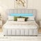 KecDuey 180x200cm Doppelbett, Polsterbett, Familienbett, Plattformbett mit LED-Beleuchtung, Modernes Bettgestell mit Stauraum (180 x 200 cm, Grau)