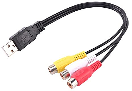 Ghulumn 1 Pc Usb Fiche Mâle un 3 Rca Adaptateur Audio Vidéo Converter Av un/V Câble Usb un Rca Câble pour Hdtv TV Câble Téléviseur