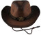 PIDUDU Cowboy-Strohhut, klassischer Filzhut mit breiter Krempe, Western-Stil und Cowgirl-Hut mit Schnalle, Damen und Herren, Kaffee, EinheitsgröÃŸe