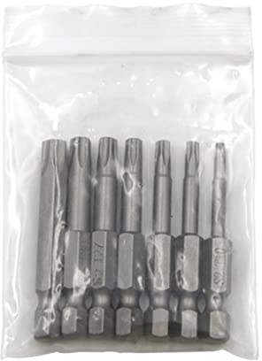 MONOJLY Torx para Juego de Puntas de Destornillador de Cabeza de Acero magnético de Seguridad a Prueba de manipulaciones Estrella de 5 Puntos Kit de Destornillador Herramientas 1/4 Pulgadas S