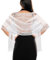 Jeffdad Spitze Stola, Stola Damen Festlich Umschlagtuch Spitzenschal mit Quasten Festliche Stola Für Abendkleid Schal Stola für Abend Party Mesh Hochzeit Schals(Weiß)