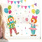 Wandtattoo Loft Fensterbild Karneval Clowns Girlande Luftballons wiederverwendbar Frühling bunte Dreiecke Fasching farbig, 4. A0 Bogen