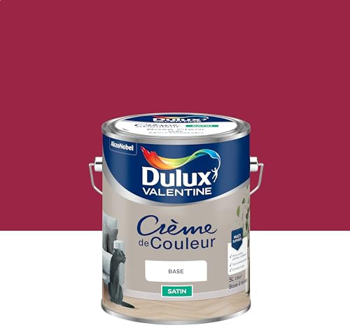 Dulux Valentine Crème de Couleur - Peinture multi-supports intérieure - Satin Framboise 5 L