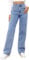 MANGGUO Jean Femme Taille Haute Coupe Droite Straight Jeans Baggy Jambes Larges amincissantes avec Tous Les Pantalon Automne Hiver Elastique Classique en Denim Jean Coupe（Couleur：Bleu Clair,Size：M）