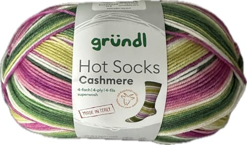 Gründl Hot Socks Cashmere 4-fädige Sockenwolle, 100g/420 m, 75% Schurwolle, 20% Polyamid, 5% Kaschmir (05)